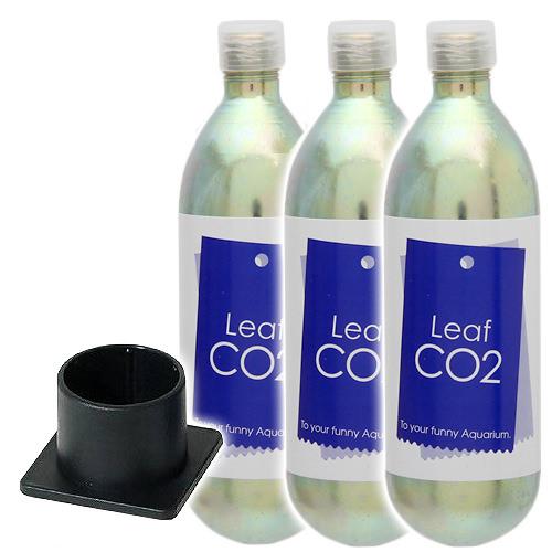 Leaf CO2 ボンベ 74g 3本セット＋CO2ボンベスタンド S-565付き CO2 ボンベ スタンド