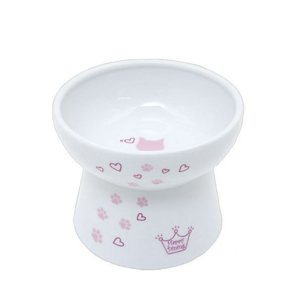 猫壱　ハッピーダイニング　脚付フードボウル　PINK　L　オリジナル　関東当日便