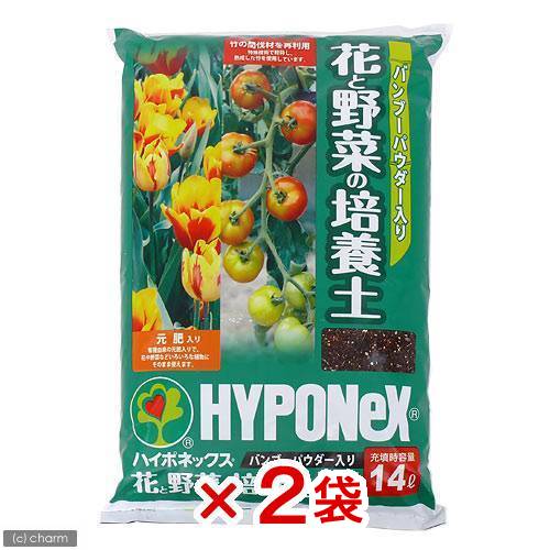 培養土　ハイポネックス　バンブーパウダー入り　花と野菜の培養土　14L×2袋　お一人様1点限り【HLS_DU】　関東当日便