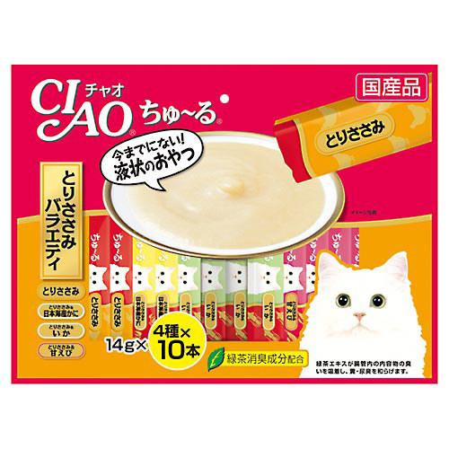 いなば　CIAO（チャオ）　ちゅ〜る　40本　とりささみバラエティ　14g×4種×10本　キャットフード　おやつ　ちゅーる　関東当日便