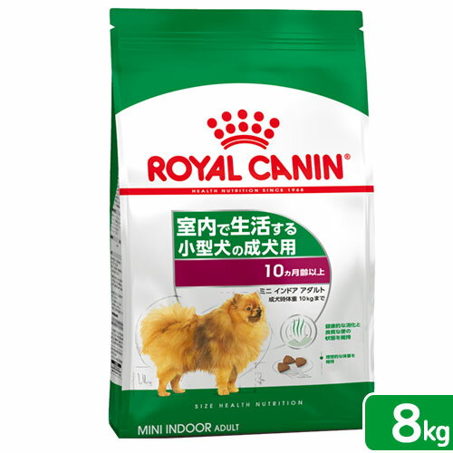 ロイヤルカナン　ミニ　インドア　アダルト　成犬用　8kg　3182550849654　ジップ付　お一人様5点限り　関東当日便