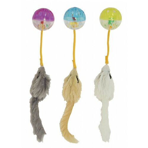 猫じゃらし　ペティオ　ニャンとも楽CHU〜　ふわふわマウスボール　猫　おもちゃ　関東当日便 2