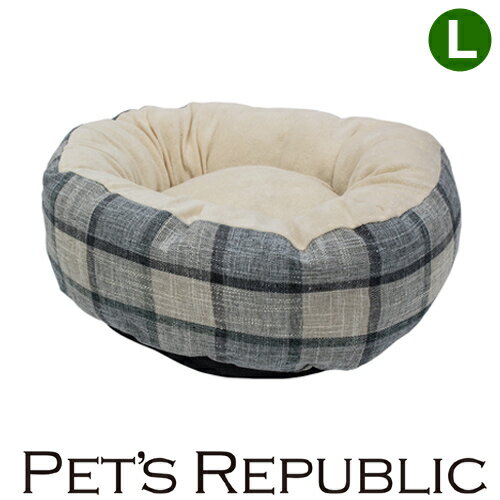 PET’S　REPUBLIC　ラウンドカドラーチェック　L　グレー　関東当日便