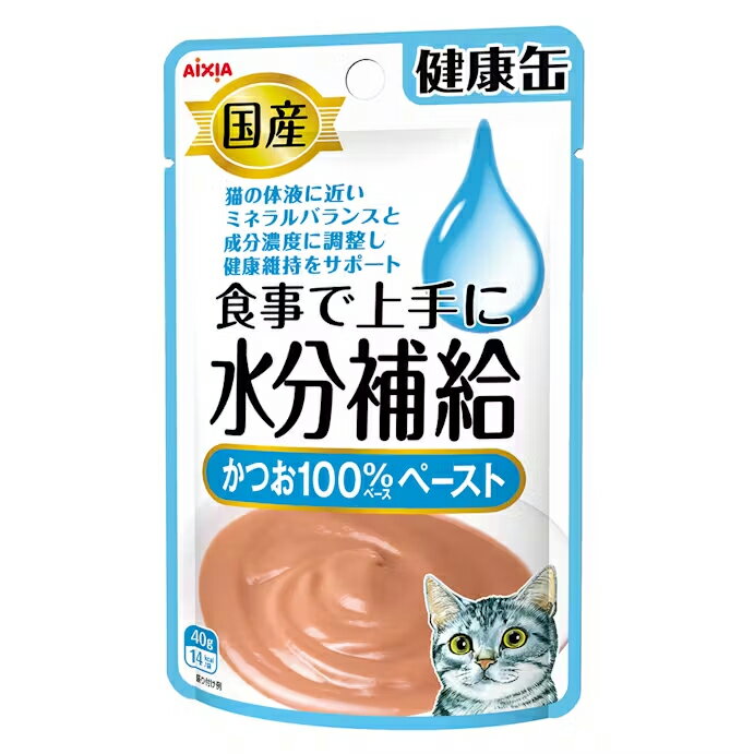 アイシア　国産健康缶パウチ　水分補給　鰹ペースト　40g×12袋【HLS_DU】　関東当日便