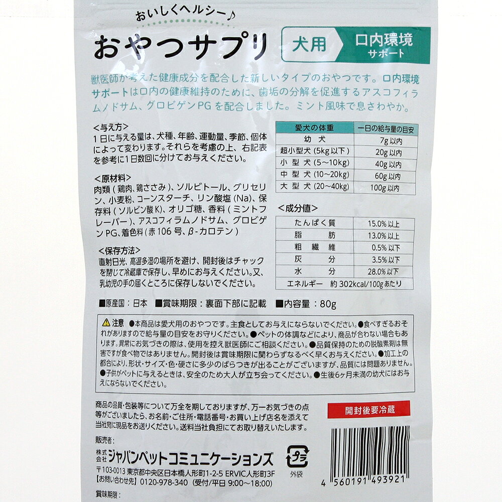 おやつサプリ　犬用　口内環境サポート　80g　関東当日便 chanet-10870538 charm 楽天市場店 サンプル画像2