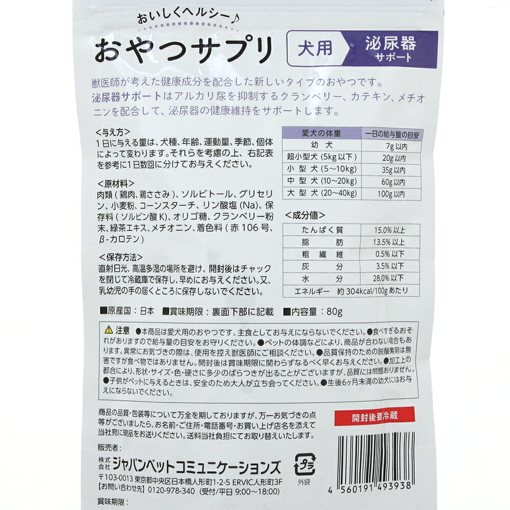 おやつサプリ　犬用　泌尿器サポート　80g　関東当日便 chanet-10870539 charm 楽天市場店 サンプル画像2