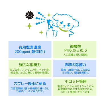 そのまま使える次亜塩素酸 人とペットにやさしい除菌消臭水 詰め替え用キャップ付 800mL 弱酸性 関東当日便