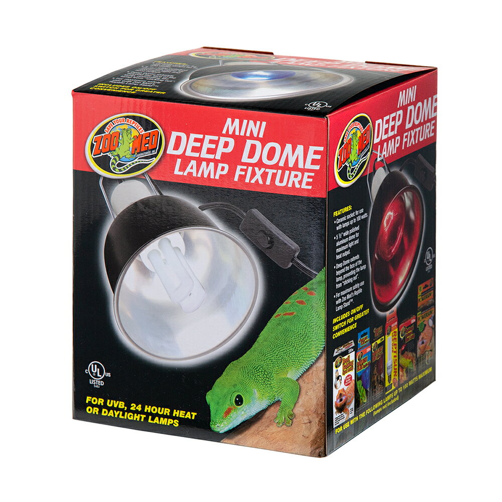 ZOOMED ミニディープドームランプソケット 爬虫類 ライト 紫外線灯 保温球 UV球 クリップスタンド