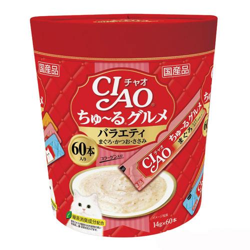 いなば　CIAO　チャオ　ちゅ～るグルメ　バラエティ　まぐろ・かつお・ささみ　14g×60本　ちゅーる　チュール　猫【HLS_DU】　関東当日便