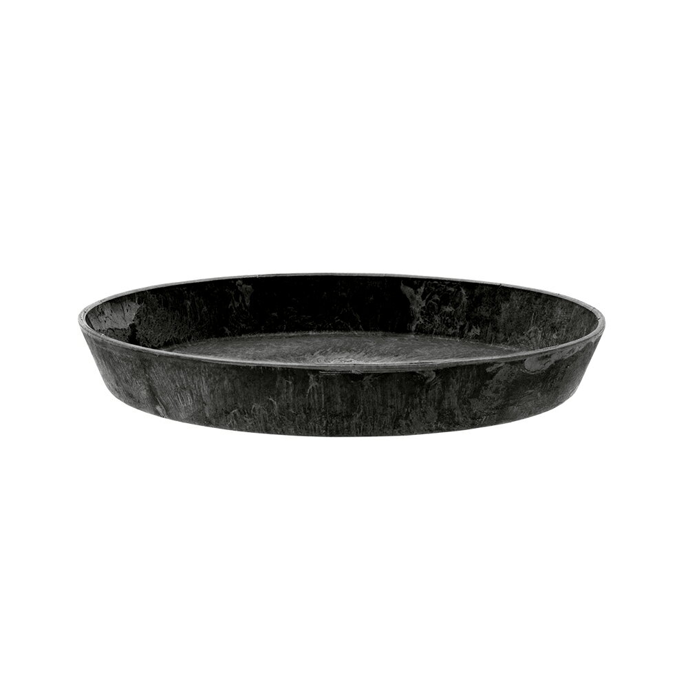 amabro　アートストーン　ラウンド　ソーサー　ブラック　22cm　植木鉢　鉢皿　おしゃれ　関東当日便
