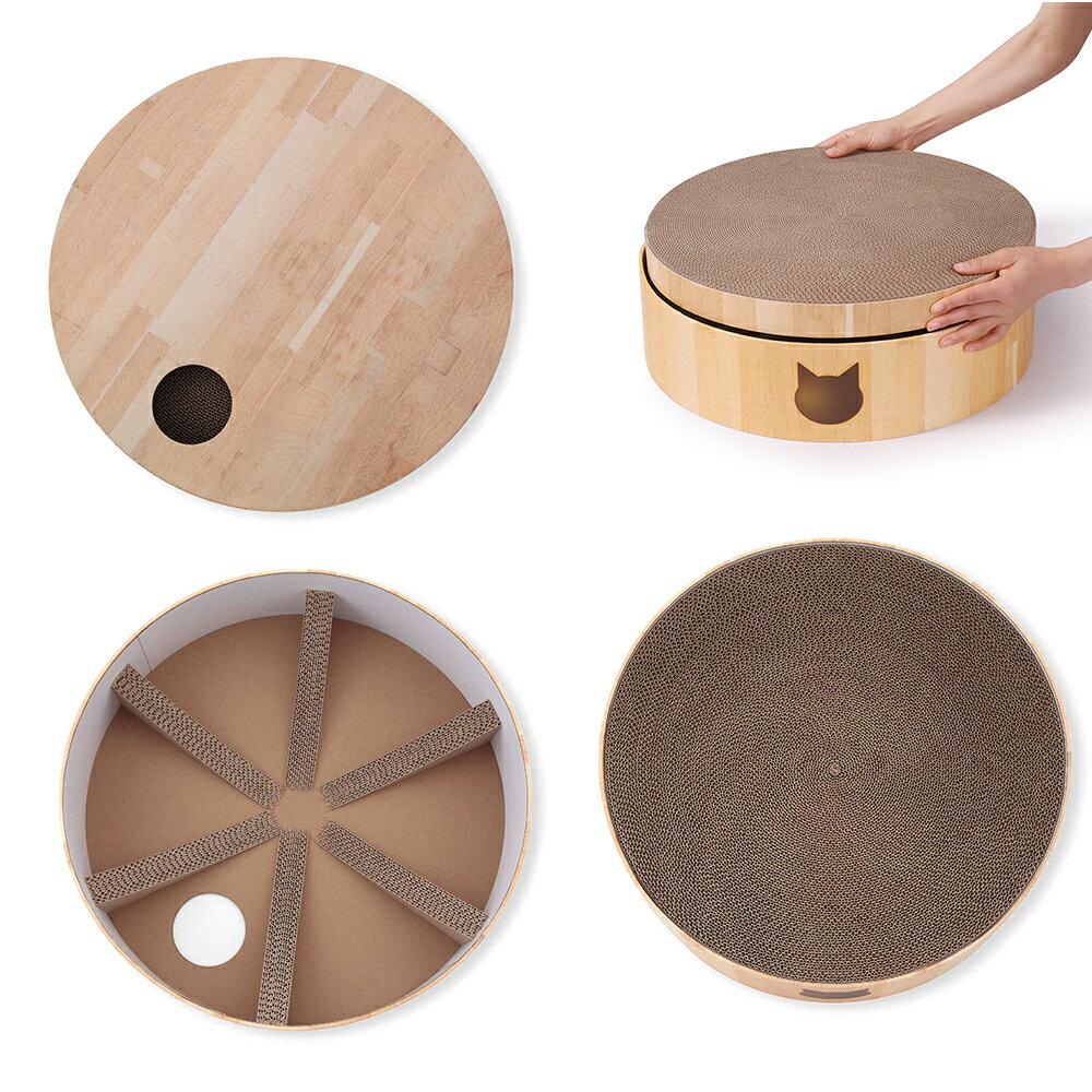 猫用　爪とぎ　猫壱　バリバリボウル　XL　ライトブラウン　関東当日便