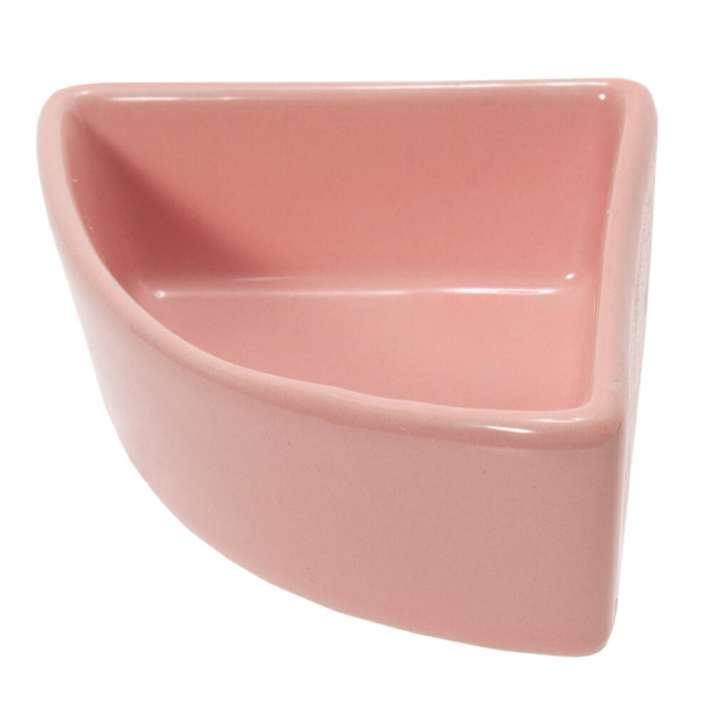 fuu 陶器 小動物のエサ入れ コーナー用 ピンク チンチラ デグー モルモット 食器 給水 関東当日便