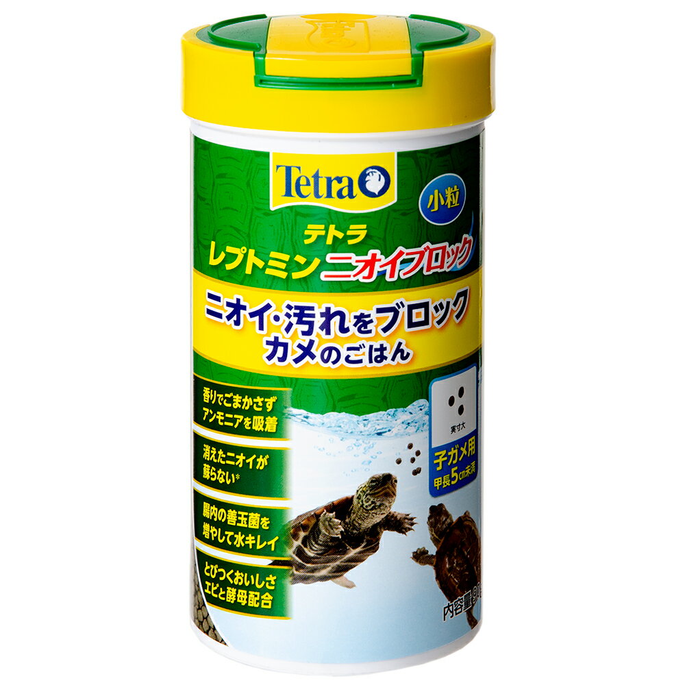 テトラ　レプトミン　ニオイブロック小粒　90g　水棲カメ用　子かめ用フード　善玉菌を増やす　アンモニア吸着　ニオイ抑える【HLS_DU】　関東当日便