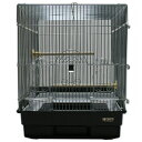 鳥かご HOEI 35角G ブラック (37×41.5×44cm) セキセイ 小型インコ フィンチ 銀メッキ 本体アミ2つ分け 関東当日便