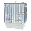 鳥かご HOEI 101角G ホワイト (32×26×39cm) 文鳥 小型インコ フィンチ 銀メッキ 関東当日便