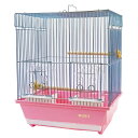 鳥かご HOEI 101角G ピンク (32×26×39cm) 文鳥 小型インコ フィンチ 銀メッキ 関東当日便