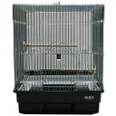 鳥かご HOEI 35角G ブラック (37×41.5×44cm) セキセイ 小型インコ フィンチ 銀メッキ 本体アミ4面一体 関東当日便