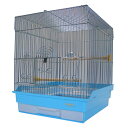 鳥かご HOEI 35角G ブルー (37×41.5×44cm) セキセイ 小型インコ フィンチ 銀メッキ 本体アミ4面一体 関東当日便