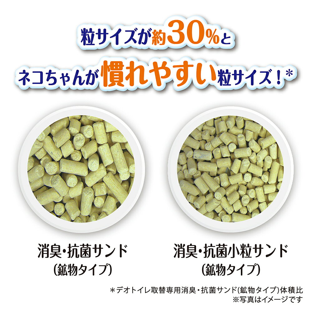 デオトイレ　砂　消臭・抗菌サンド　小粒タイプ　3．8L　猫　猫砂　お一人様4点限...