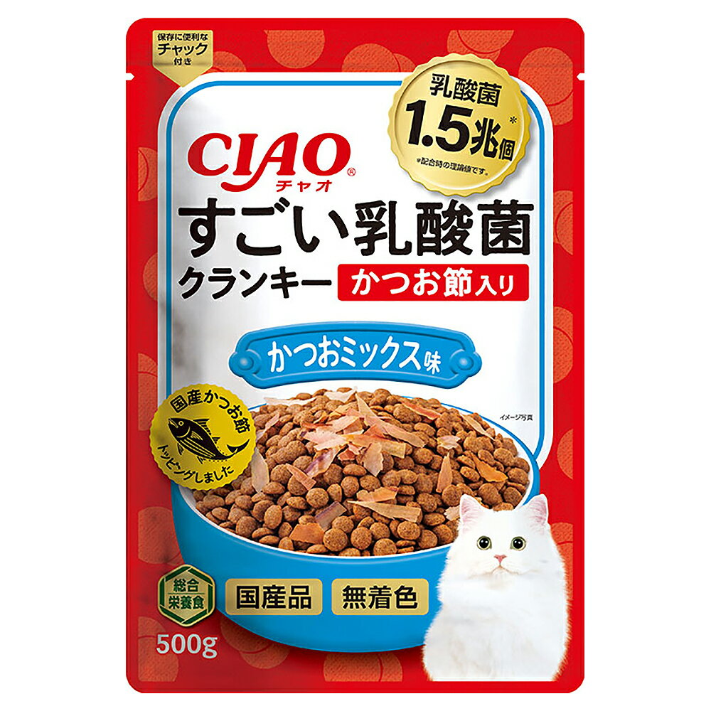 キャットフード いなば CIAO すごい乳酸菌クランキー かつお節入り かつおミックス味 500g 関東当日便