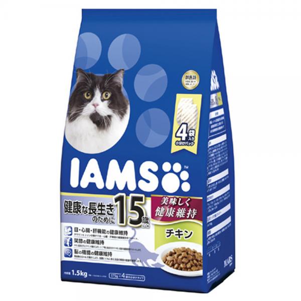 キャットフード　アイムス　15歳以上用　健康な長生きのために　チキン　1．5kg 正規品　IAMS　関東当日便