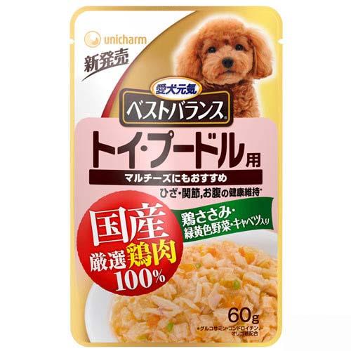 ボール売り　愛犬元気ベストバランス　国産鶏ささみ　パウチ　トイ・プードル用　60g×12袋　ドッグフード　国産【HLS_DU】　関東当日便