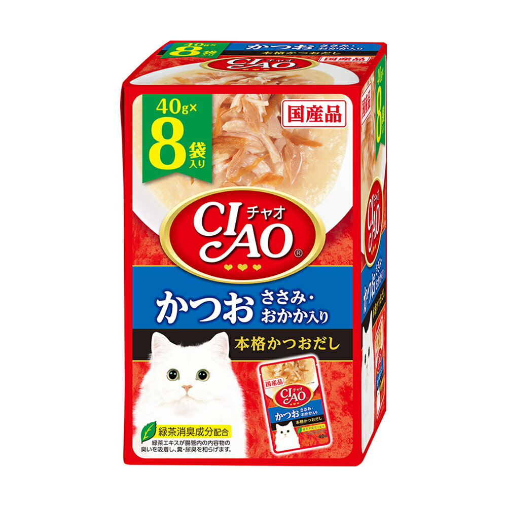 Ciao - いなば　CIAO　チャオ　パウチ　8袋入り　かつお　ささみ・おかか入り　40g×8袋　関東当日便