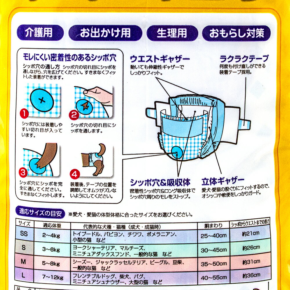 犬　猫　おむつ　コーチョー　ネオ・オムツ　SS　32枚　超小型犬用　オムツ【HLS_DU】　関東当日便 3