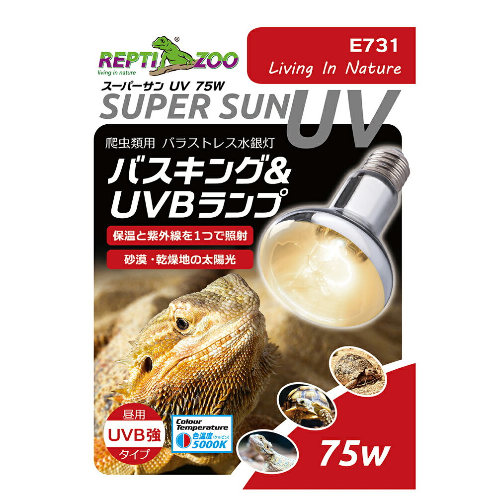 三晃商会　REPTIZOO　スーパーサンUV　75W　E26　爬虫類　ライト　紫外線【HLS_DU】　関東当日便