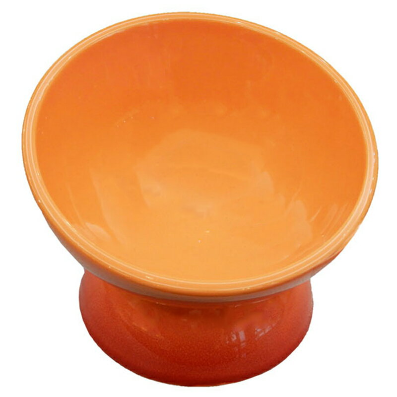 スケーター 陶器製 短頭犬用食器 オレンジ マット付き フードボウル 皿