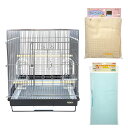 鳥籠 HOEI 465インコ手のりG 飼育スターターセット(46.5×46.5×56.5cm)ブラック 銀メッキ 関東当日便