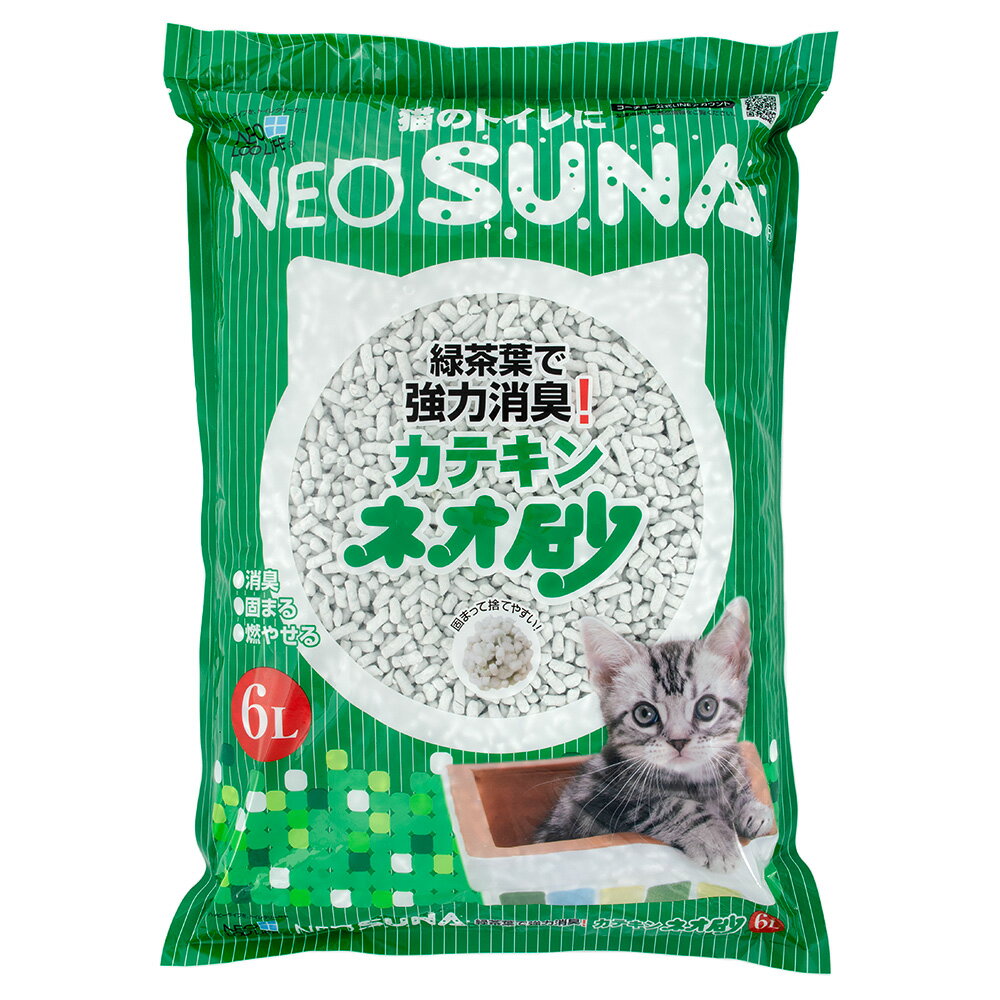 アウトレット品　猫砂　コーチョー　ネオ砂　カテキン　6L　お一人様8点限り　訳あり【HLS_DU】　関東当日便