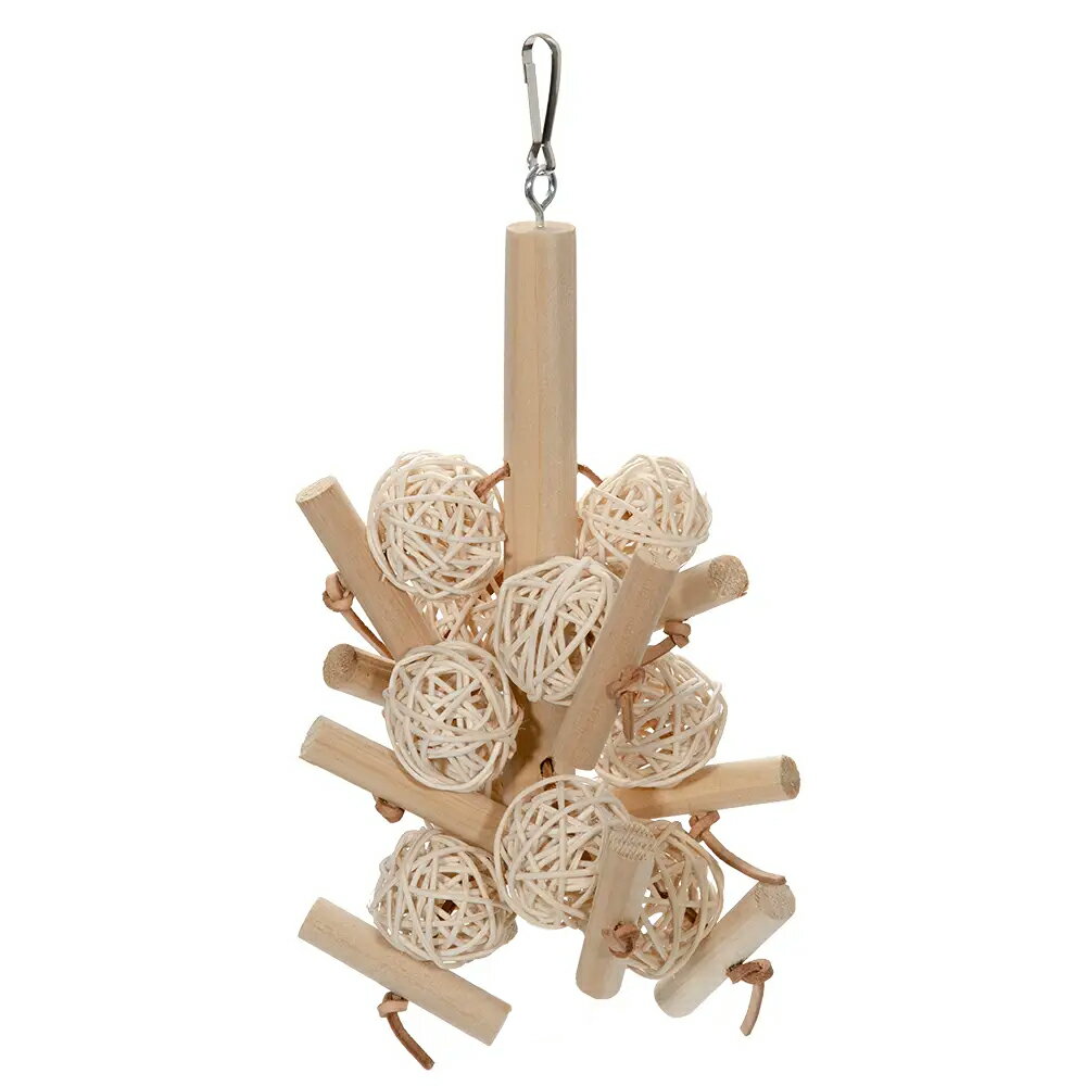 【11/25限定】当選確率2分の1!1等最大100% fuu 鳥・小動物の吊りおもちゃ ラタンボールツリー