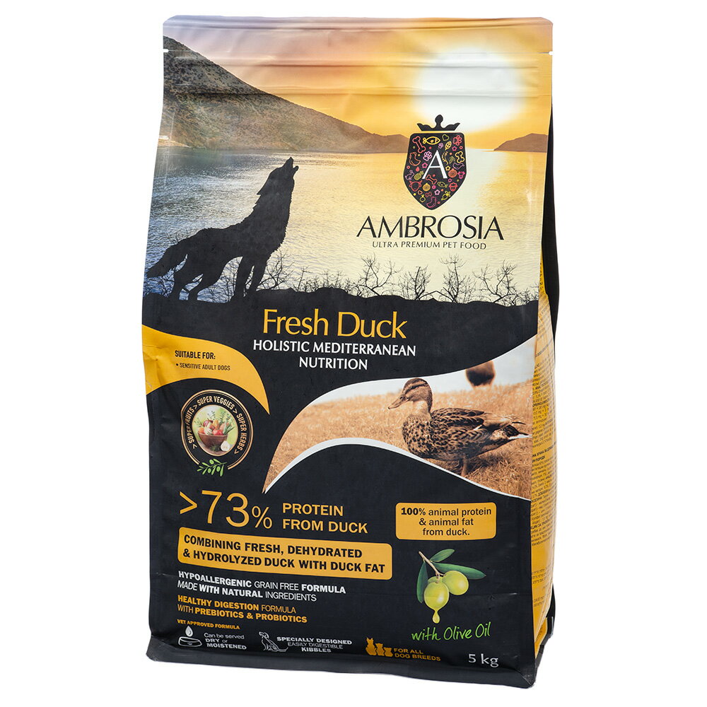 Mature Dog - ドッグフード　アンブロシア　犬　HMN　ダック　5kg　ドライ　AMBROSIA　関東当日便