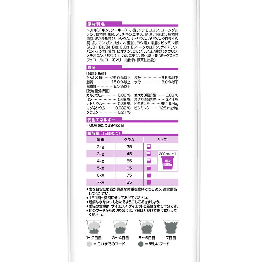 キャットフード　サイエンスダイエット　シニアプラス　11歳以上　高齢猫用　チキン　1．4kg×6　ヒルズ　猫　関東当日便 chanet-11148436 charm 楽天市場店 サンプル画像3