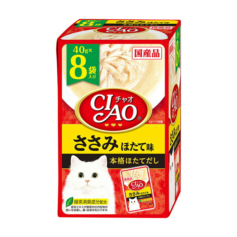 Ciao - いなば　CIAO　チャオ　パウチ　8袋入り　ささみ　ほたて味　40g×8袋×12個　関東当日便