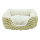 アウトレット品 犬 猫 ベッド ドットボア スクエアベッド M イエロー 訳あり 関東当日便