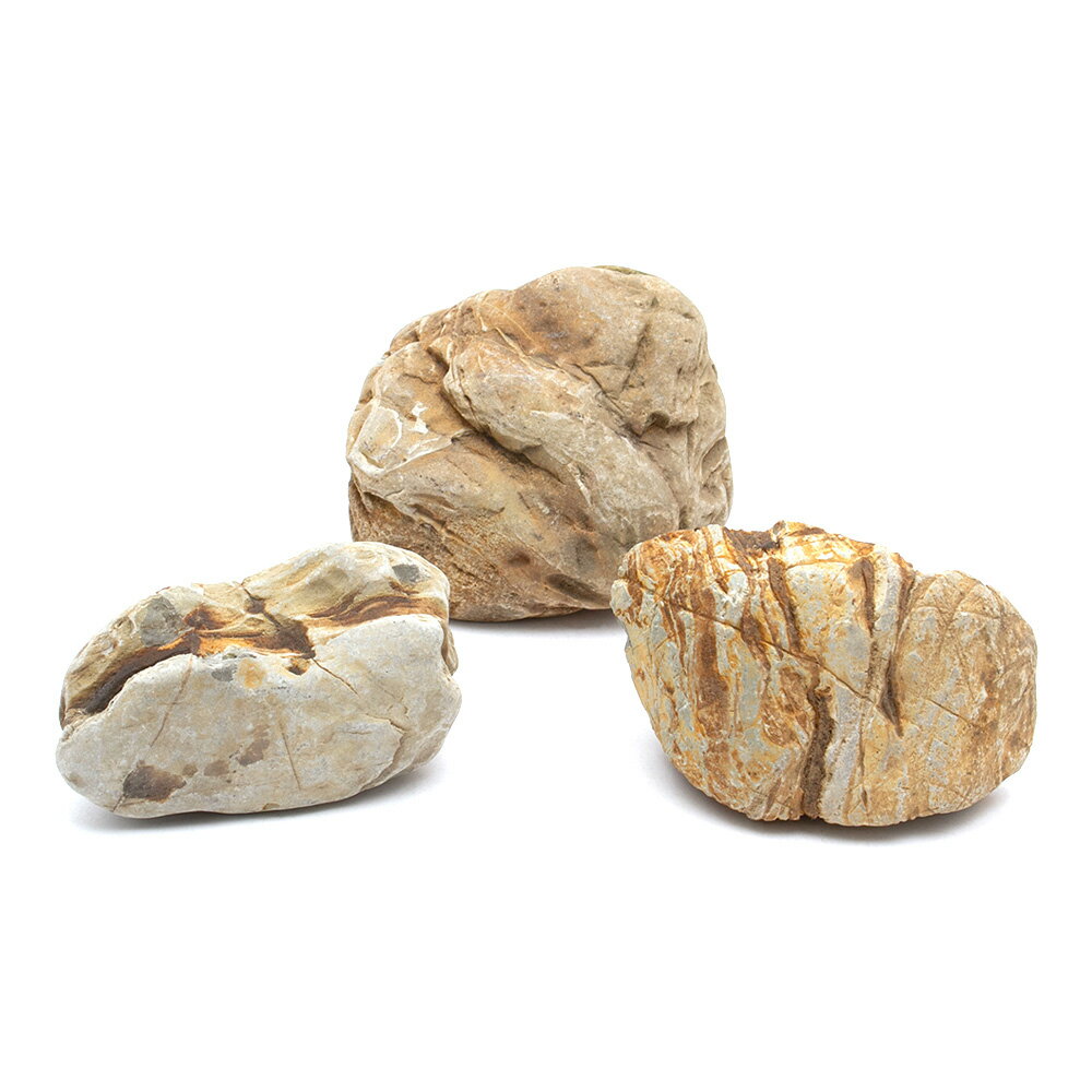 形状お任せ　橙渓石　Mサイズ（約12〜17cm）　3個　アクアリウム　レイアウト素材　関東当日便