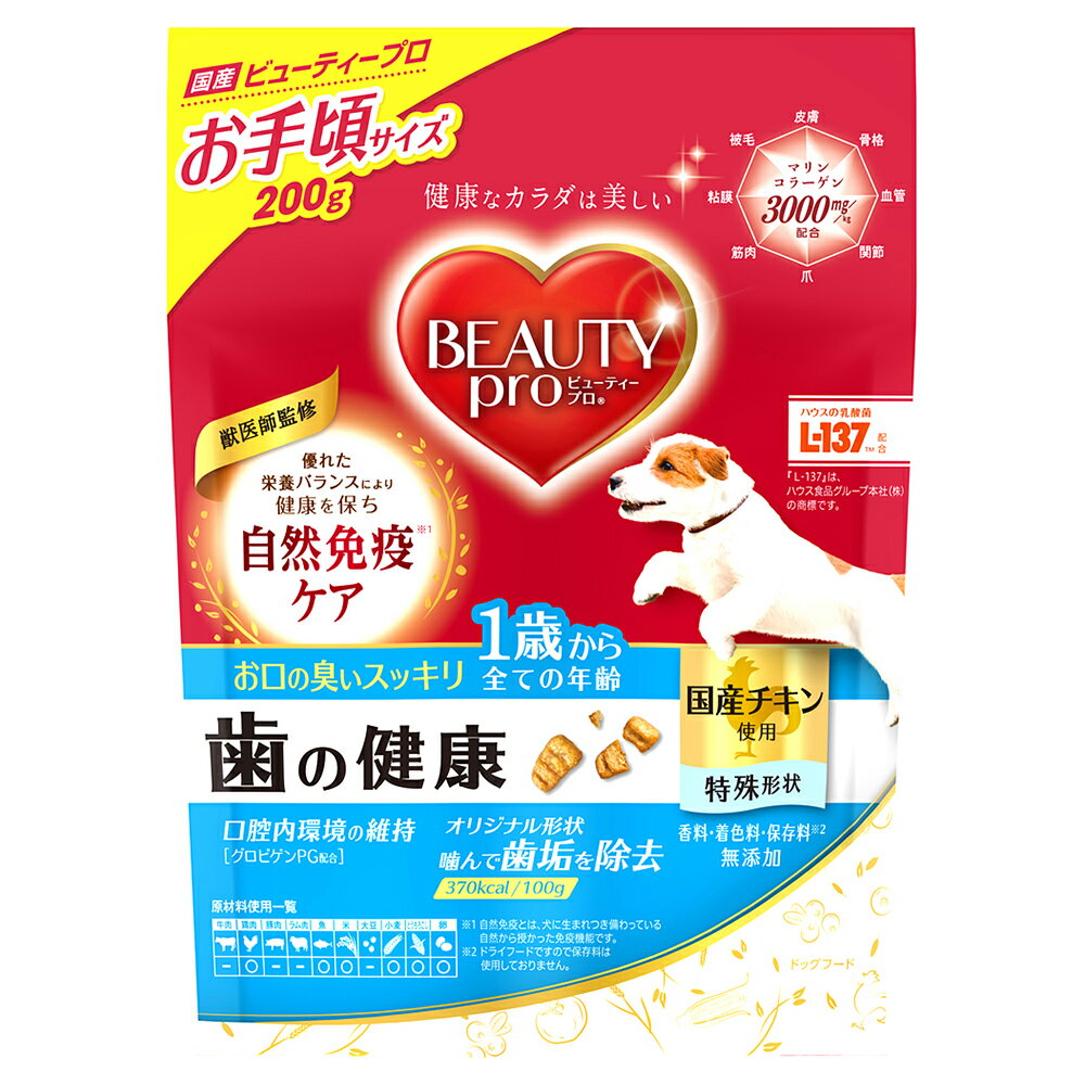 ドッグフード　ビューティープロ　ドッグ　歯の健康　1歳から　200g　関東当日便