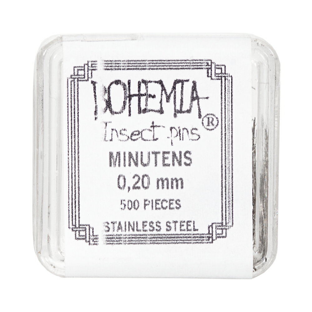 標本針　BOHEMIA　InsectPins　微針　直径0．20mm　500本入り　長さ12mm　関東当日便