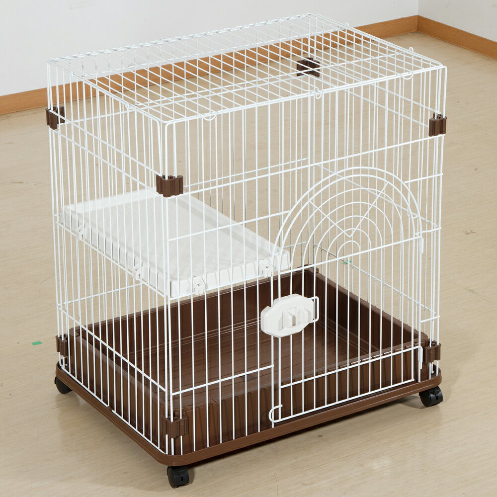 ジービー 猫用ケージ Sクラス C-01 ホワイト×ブラウン 幅700×奥行き530×高さ760mm 関東当日便