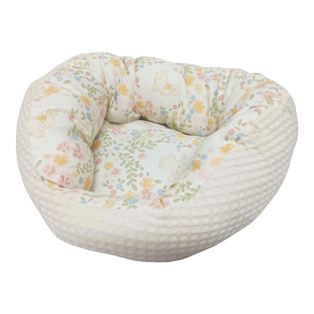 レインボーうさぎ柄もこもこベッドM...