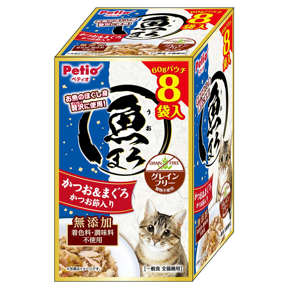 Other Wet Food - 猫　ペティオ　魚まろ　かつお＆まぐろ　かつお節入り　60g×8袋　関東当日便