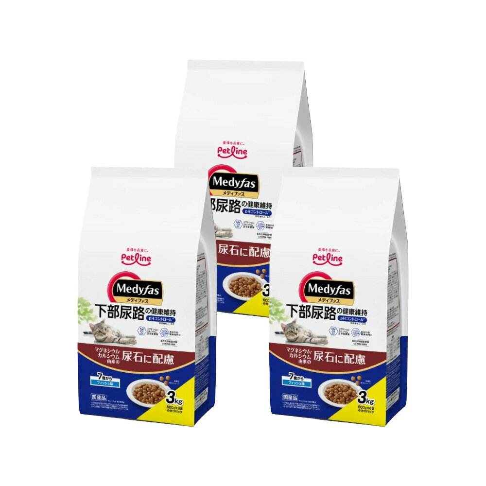 樂天商城 - キャットフード　メディファス　7歳から　フィッシュ味　3kg（500g×6袋）×3　関東当日便