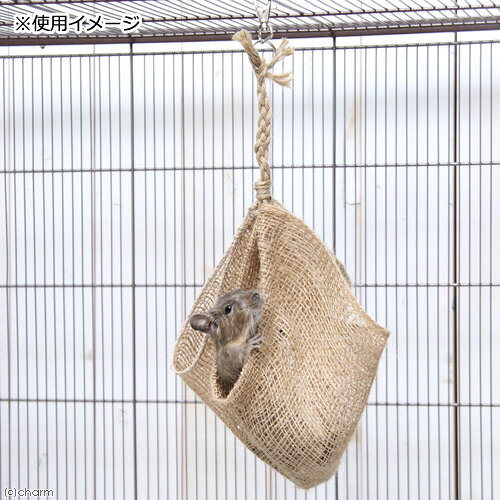 天然素材の袋型ハンモック　麻ぬの　おもちゃ　ハンドメイド　関東当日便
