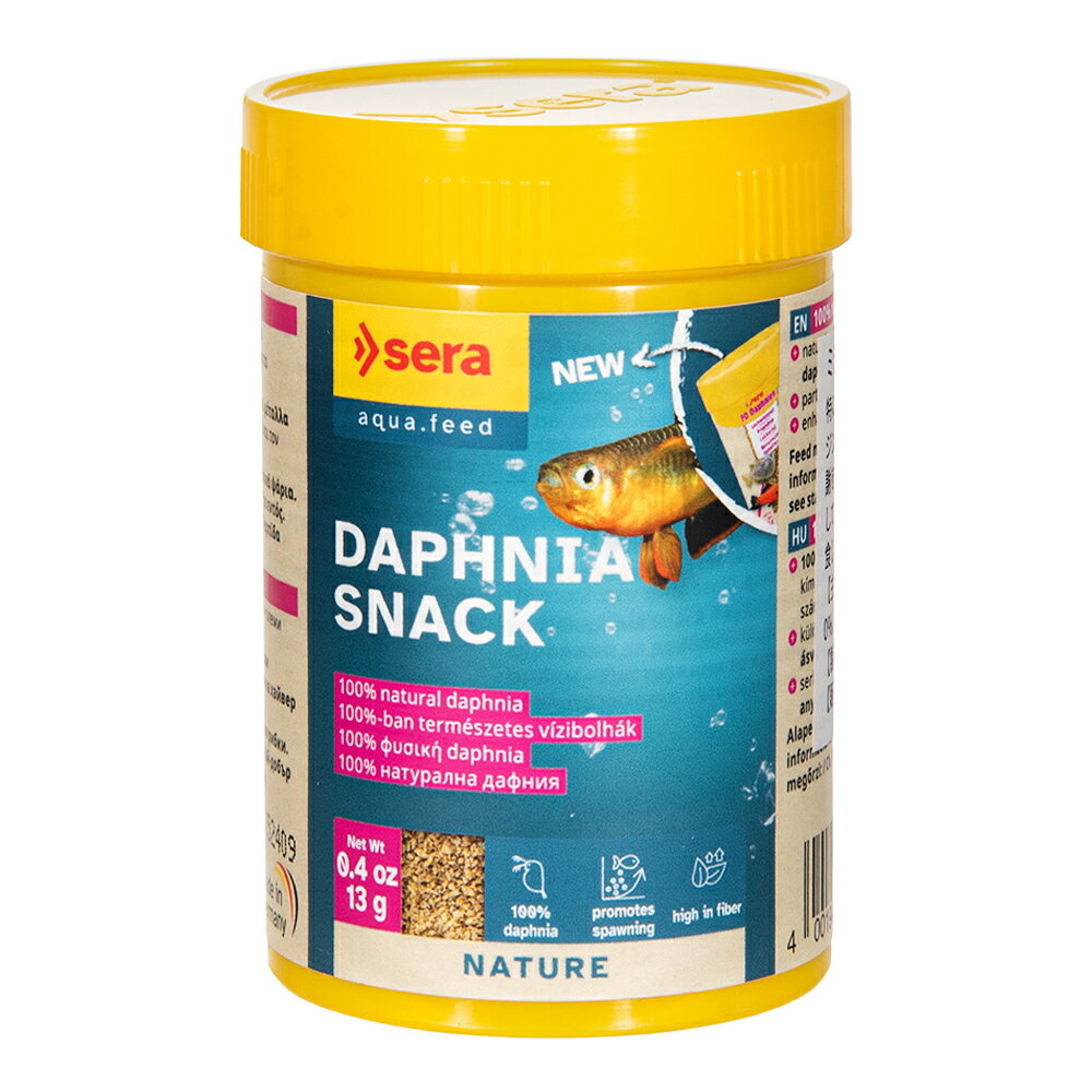 メーカー：セラジャパンミジンコを100％使用した、フリーズドライフード！sera　ミジンコ　SNACK　13g対象淡水魚（中〜大型）特長●ミジンコから作られた100％天然のフリーズドライフードです。 ●特に大型の観賞魚にお勧めです。 ●食物繊維とミネラルを含んでいます。 ●アカムシやイトミミズ給餌後の補助食としても利用できます。 ●丁寧に加工されたフリーズドライ製法により、自然素材の特長を活かしています。内容量13g原材料ミジンコ（100％）保証成分粗タンパク質：39．0％、粗脂肪：5．5％、粗繊維：4．0％、水分：6．5％、粗灰分：36．0％生産国ドイツ与え方●週に数回、数分で食べ尽くす量を与えてください。 ●乾燥ナチュラルフードは、食間のおやつ的な嗜好品として与えてください。ご注意※本品は観賞魚用です。目的以外の用途では使用しないでください。 ※ご使用後はしっかりと蓋を閉めて、乾燥した冷暗所に保管をしてください。また、開封後はなるべく早く使い切ってください。 ※他の自然混合物を多少含みますが、捕食した生き物に害を及ぼすことはありません。 ※商品デザインは予告なしに変更することがあります。予めご了承ください。セラ　FDクリル　100ml／15g　フリーズドライ　オキアミ　餌　淡水・海水用セラ　フィッシュビタミンMIX　15ml　熱帯魚　淡水・海水用　ビタミン添加セラ　GVGミックス　ROYAL　FLAKES　24g　淡水・海水用　FD混合フレークフードセラ　FDブラインシュリンプ　Nature　100ml（7g）　淡水・海水用 … frditem_hidden　セラ　ミジンコ　SNACK　13g　淡水魚　餌　4001942547277　20260724　y26m07　cngc　sera_all　アクアリウム用品　アクアリウム　アクア用品　乾燥餌　セラジャパン　sera　補助食　おやつ　フリーズドライ　熱帯魚　中型　大型　淡水　淡水用品　セラフード　_aqua　sera_fishfood　エサ　フード　ご飯　ゴハン　食物繊維　ミネラル　観賞魚■この商品をお買い上げのお客様は、下記商品もお買い上げです。※この商品には付属しません。■セラ　FDクリル　100ml／15g　フリーズドライ　オキアミ　餌　淡水・海水用セラ　フィッシュビタミンMIX　15ml　熱帯魚　淡水・海水用　ビタミン添加セラ　GVGミックス　ROYAL　FLAKES　24g　淡水・海水用　FD混合フレークフードセラ　FDブラインシュリンプ　Nature　100ml（7g）　淡水・海水用