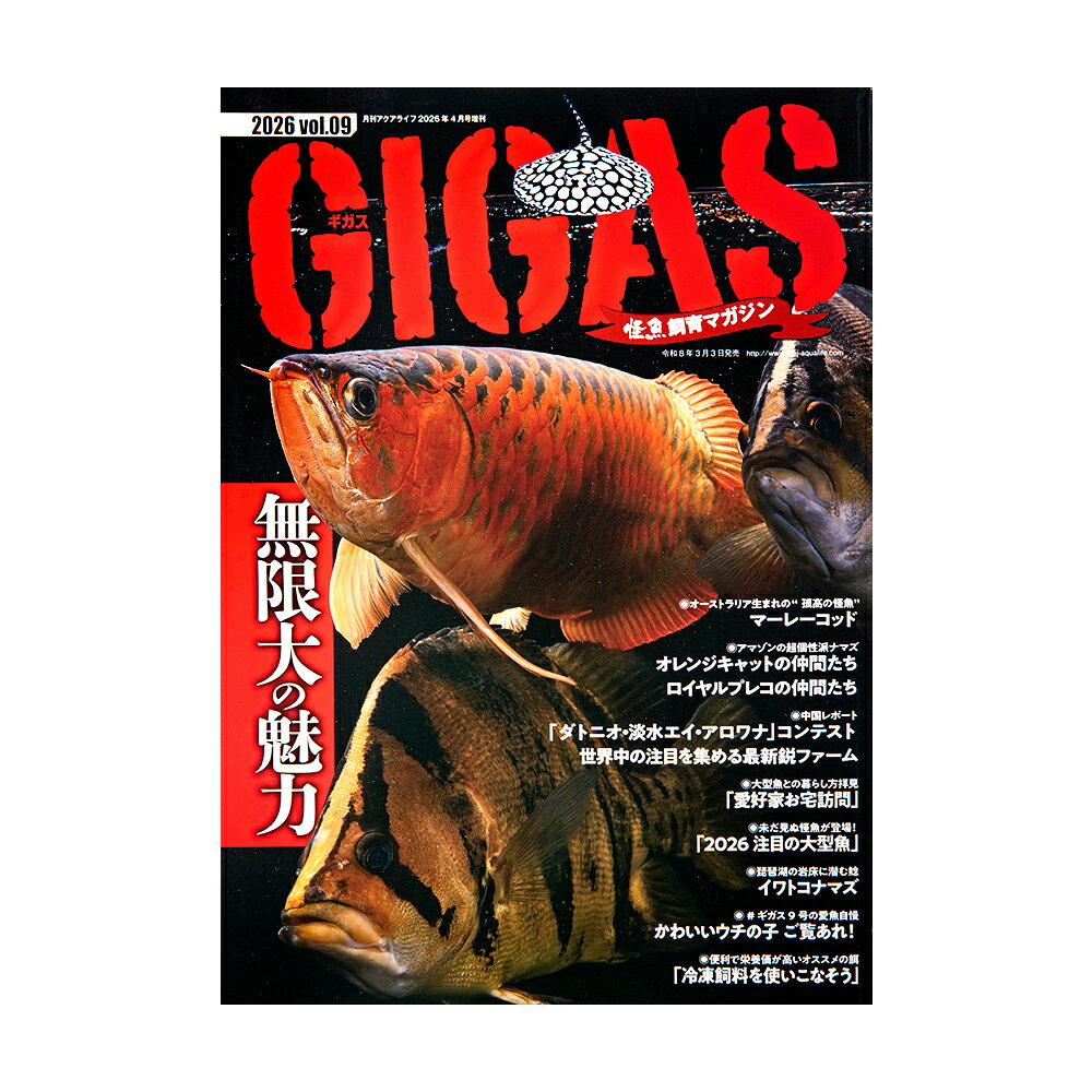 【10／5限定】当選確率2分の1！1等最大100％　怪魚飼育マガジン　GIGAS（ギガス）　2026　vol．09