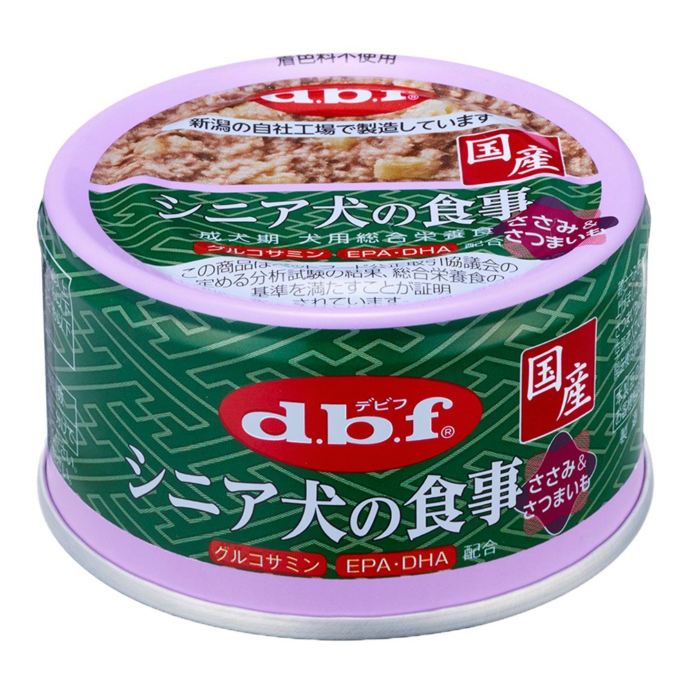 デビフ　シニア犬の食事　ささみ＆さつまいも　85g×48　缶詰　犬　ウェットフード　ドッグフード　関東当日便 chanet-11191333 charm 楽天市場店 パッケージ画像