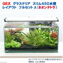 （熱帯魚）（水草）GEX　グラステリア　スリム450　レイアウトフルセットA（ネオンテトラ）水槽セット　本州四国限定　おまけ付き