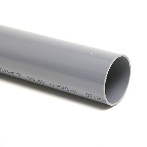 塩化ビニールパイプ VU40A（肉薄管） 1m （色:グレー）